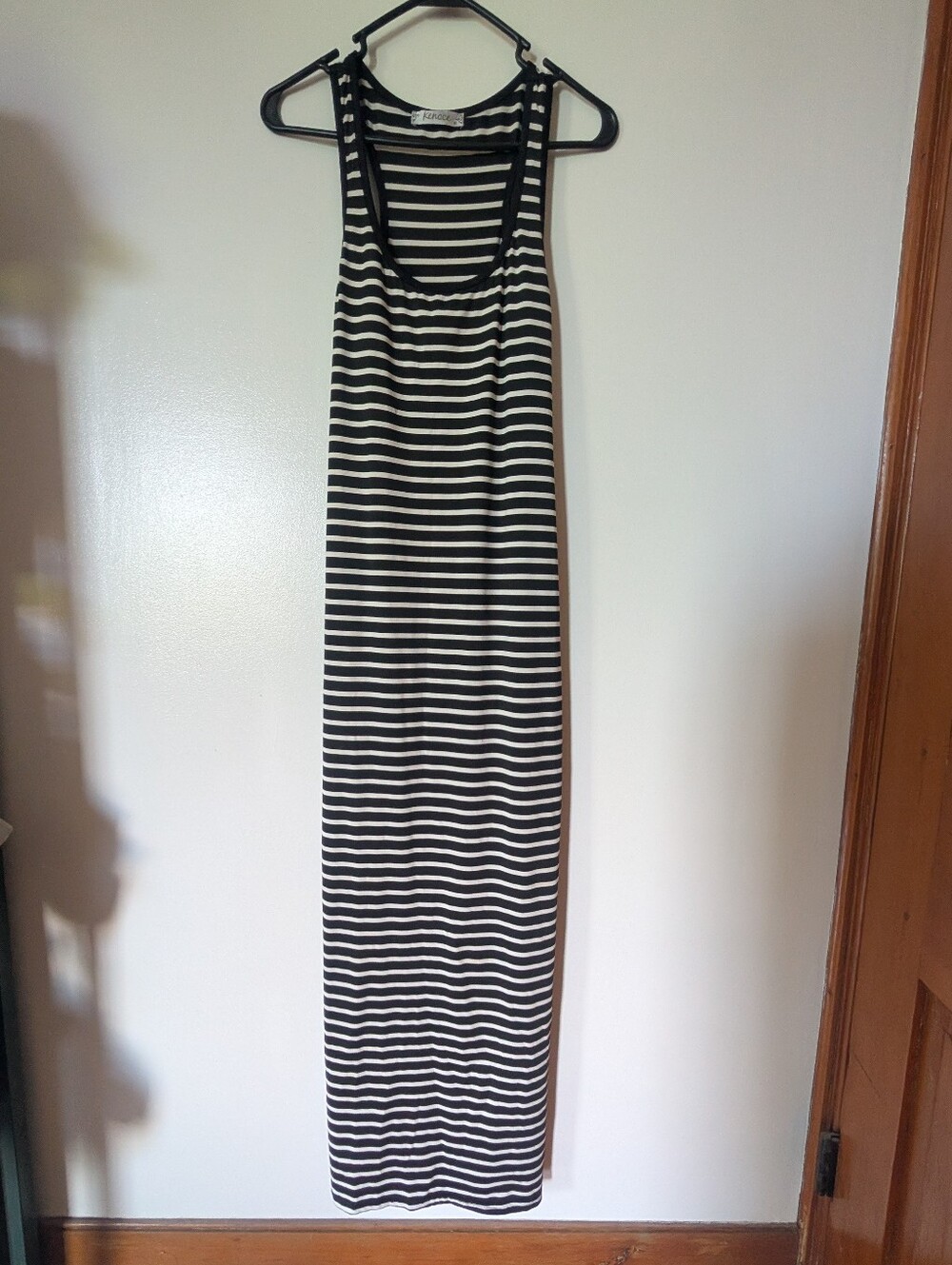 Black and White Striped Tank Maxi Dress